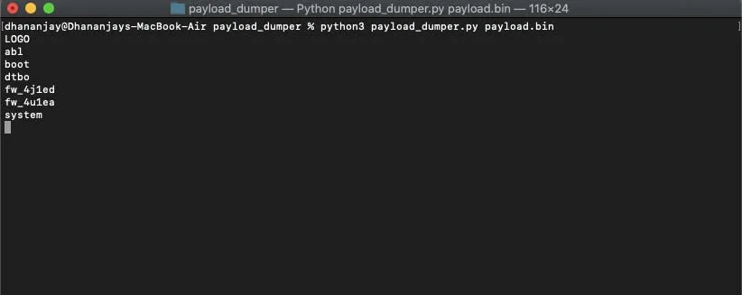 Extract Android OTA Payload.bin File on macOS/Linux PC