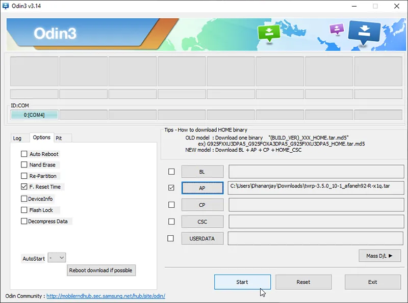 Install TWRP on Snapdragon Galaxy S20 using Odin