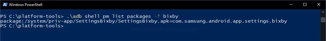 Step 5: Get package name using ADB command