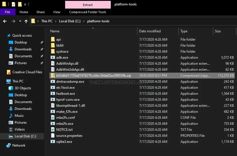 Move Nokia 5.3 OTA Package inside Platform-Tools folder