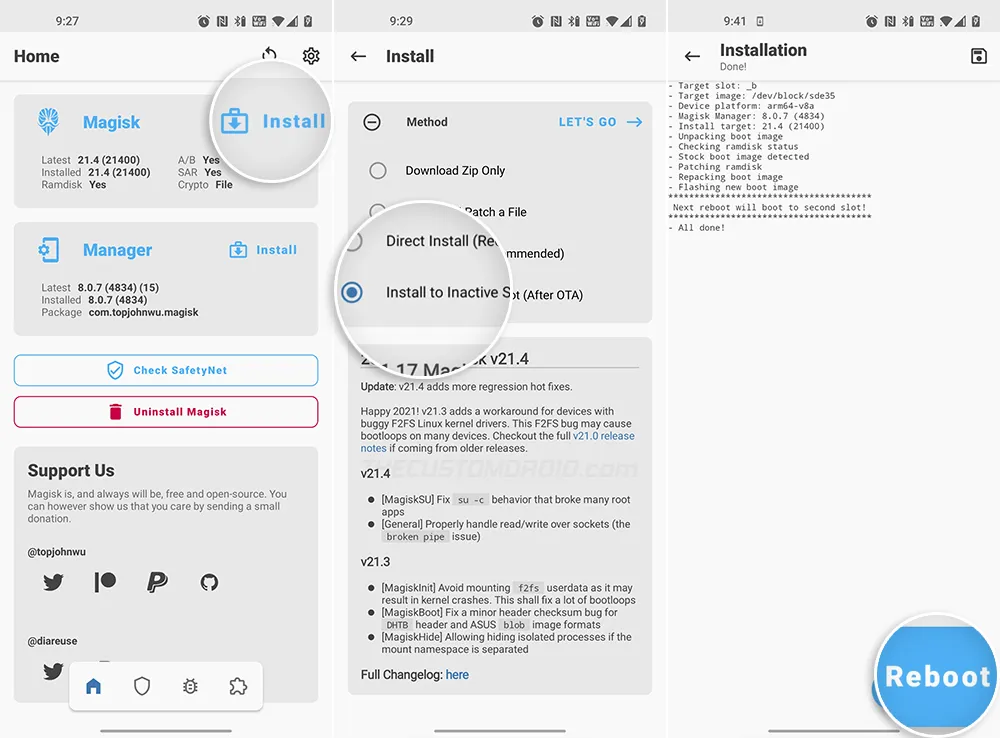 Install Magisk to inactive slot after installing update on ROG Phone 3