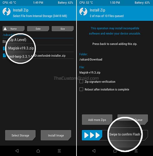 Flash Magisk 19.3 to Root Asus Zenfone Max Pro M1